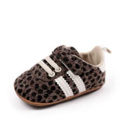 Fashion Leopard Print Design Baby Boys And Girls First Walking Indoor Outdoor Toddler Shoes For 0-1 Years Old Soft Sole