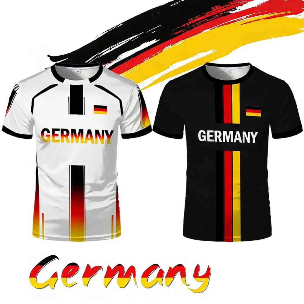 Germany National Flag Map T-Shirt Men Women 3D Print Breathable Outdoor Sports Football Jersey Tee Casual Streetwear O-neck Tops