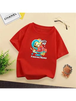 Nemo's Surf Time! Finding Nemo Cute Marine Life Print Kids' T-Shirt – Bursting with Lively Energy!tk0008