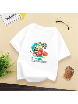 Nemo's Surf Time! Finding Nemo Cute Marine Life Print Kids' T-Shirt – Bursting with Lively Energy!tk0008