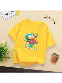 Nemo's Surf Time! Finding Nemo Cute Marine Life Print Kids' T-Shirt – Bursting with Lively Energy!tk0008