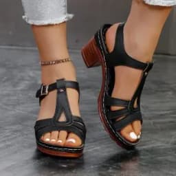 Plus Size 43 Sandals for Women Summer Fashion and Lightweight Peep Toe Hihg Heels Woman Ankle Strap Casual Gladiator Sandals