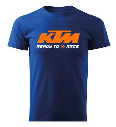 KTM Ready to Race Logo Men’s T-Shirt Cotton Short Sleeve Crew Neck Casual Motorcycle Graphic Tee Summer Streetwear Tee
