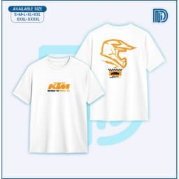 KTM Racing Logo Men’s T-Shirt Cotton Short Sleeve Crew Neck Casual Motorcycle Graphic Tee Summer Streetwear Black Tee