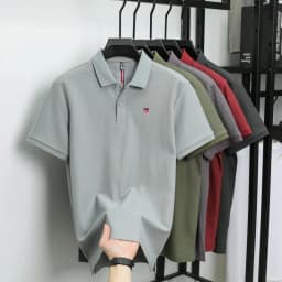 100% Pure Cotton Luxury Men's Exquisite Brand Embroidered Striped Short Sleeve Summer New Business Casual Breathable Polo Shirt