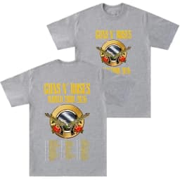 Guns N Roses World Tour 2026 T-shirts Rock Band Hip Hop Streetwear Double Spear Rose Graphic T Shirts Trendy Unisex Cotton Top