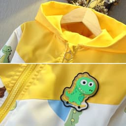 Spring Autumn New Baby Boys Jackets Cartoon Print Dinosaur Casual Hooded Jacket For 1-6 Years Kids Children Windbreak Coat