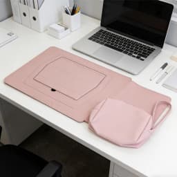 Business Office Commuting Personalized Laptop Pouch Luxury PU Leather Protective Laptop Sleeve With Stand Charger Storage Bag