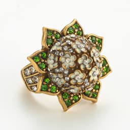 Luxury White Lilac Flower Ring Decoration Gold Color Rhinestones Woman Vintage Jewelry Gift Antique Korean Designer 2026 Wedding