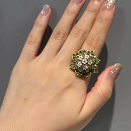 Luxury White Lilac Flower Ring Decoration Gold Color Rhinestones Woman Vintage Jewelry Gift Antique Korean Designer 2026 Wedding