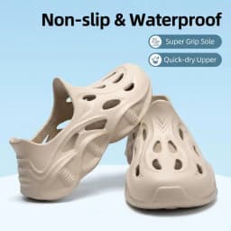 Comfort Thick Bottom Clogs Men Summer 2026 Breathable Hollow Out Waterproof Eva Sneakers Non Slip Man's Water Shoes Slippers