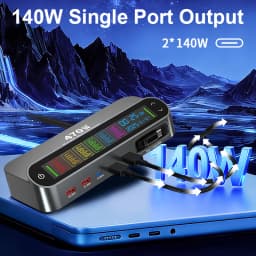 470W GaN Fast Charger 140W PD3.1 PPS USB Type-C Digital Display Desktop Charging Station for iPhone 16/15 MacBook Laptops