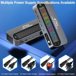 470W GaN Fast Charger 140W PD3.1 PPS USB Type-C Digital Display Desktop Charging Station for iPhone 16/15 MacBook Laptops