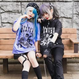 Japanese Original Kawaii Girls Harajuku Style T-shirt Kids Gothic Printed Short Sleeved Y2k Adult Subculture Role-playing Top