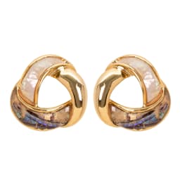 Elegant and exquisite small fragrance dripping oil natural abalone earrings women's light luxury niche high-end commuter earring