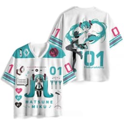 Summer New Virtual Idol Hatsune Miku Sports Jersey Short Sleeve Kids/Adult Kawaii Role Play Breathable Quick Drying T-shirt Top