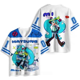 Summer New Virtual Idol Hatsune Miku Sports Jersey Short Sleeve Kids/Adult Kawaii Role Play Breathable Quick Drying T-shirt Top