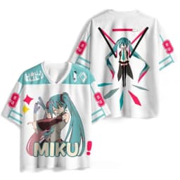 Summer New Virtual Idol Hatsune Miku Sports Jersey Short Sleeve Kids/Adult Kawaii Role Play Breathable Quick Drying T-shirt Top