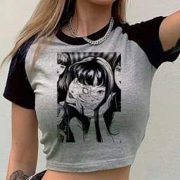 Junji Ito Shintaro Kago Tomie crop top teen party meme emo japanese tshirt meme japanese japan dollette