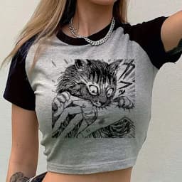 Junji Ito Shintaro Kago Tomie crop top teen party meme emo japanese tshirt meme japanese japan dollette