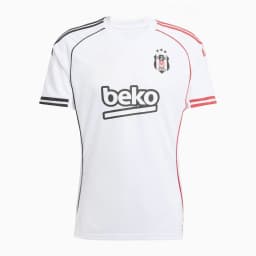 Besiktas JK 2025/26 Home Soccer Jersey Turkish Super Lig Men's Fan Version Black White V-Neck Breathable Football Shirt Kit