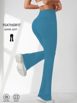 Women's Super Soft Flare Pants High Waisted Tummy Control Workout Yoga Push Up Gym Fitness Long Leggings Bell Bottoms