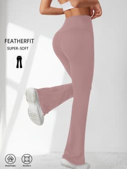Women's Super Soft Flare Pants High Waisted Tummy Control Workout Yoga Push Up Gym Fitness Long Leggings Bell Bottoms