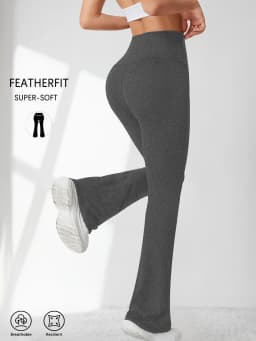 Women's Super Soft Flare Pants High Waisted Tummy Control Workout Yoga Push Up Gym Fitness Long Leggings Bell Bottoms