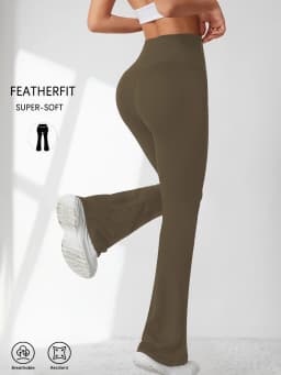 Women's Super Soft Flare Pants High Waisted Tummy Control Workout Yoga Push Up Gym Fitness Long Leggings Bell Bottoms