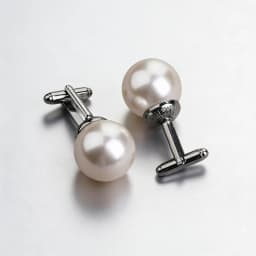 Luxury White Round Pearl Cufflinks for Men Elegant Wedding Business Shirt Cuff Buttons Premium Formal Dress Jewelry Accessories