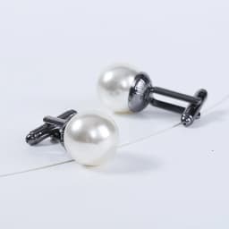 Luxury White Round Pearl Cufflinks for Men Elegant Wedding Business Shirt Cuff Buttons Premium Formal Dress Jewelry Accessories