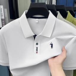 Designer brand 100% cotton short sleeve polo shirt luxury pony embroidery men's fashion summer comfort business casual T-shirt