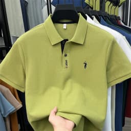 Designer brand 100% cotton short sleeve polo shirt luxury pony embroidery men's fashion summer comfort business casual T-shirt