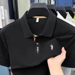 Designer brand 100% cotton short sleeve polo shirt luxury pony embroidery men's fashion summer comfort business casual T-shirt