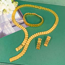 Original Simple Design Necklace Earrings Bracelet Daily Wear Jewelry Set for Women Fashion Jewellery for Party Wedding Gifts