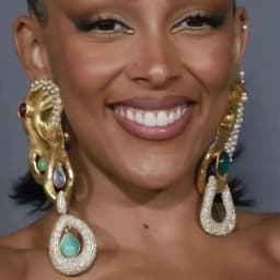 Women Vintage Ethnic Rhinestone Gems With Metal Alloy Big Ears Pendant Dangle Earrings Jewelry Accessory