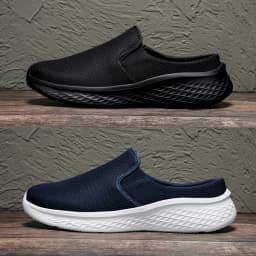 Mesh Open Back Casual Shoes Half Shoes for Men Mules Platform Closed-toe Loafers Slippers Summer Slides Sandal Slip On Flats