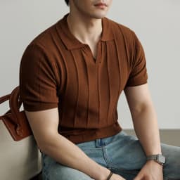Spring and Summer New Luxury European Short-sleeved V-neck T-shirt Men's Fashion Sweater