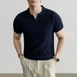 Spring and Summer New Luxury European Short-sleeved V-neck T-shirt Men's Fashion Sweater