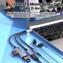 5 in 1 USB C OTG Adapter Type-C to USB+Type-C 10wCharge+3.5mm Earphones+SD/TF Card Reading Connector For iPhone 15-17 Cellphones