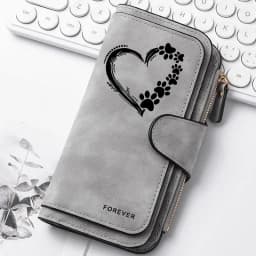 Heart-Shaped Animal Paw Butterfly Print Design Women Wallets Card Coin Wallet for Girls Purse ID Wallets Female Coin Purse Gift