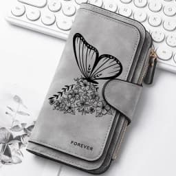 Heart-Shaped Animal Paw Butterfly Print Design Women Wallets Card Coin Wallet for Girls Purse ID Wallets Female Coin Purse Gift