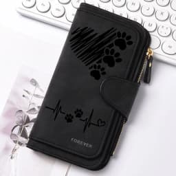 Heart-Shaped Animal Paw Butterfly Print Design Women Wallets Card Coin Wallet for Girls Purse ID Wallets Female Coin Purse Gift