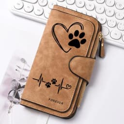 Heart-Shaped Animal Paw Butterfly Print Design Women Wallets Card Coin Wallet for Girls Purse ID Wallets Female Coin Purse Gift