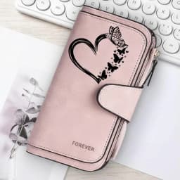 Heart-Shaped Animal Paw Butterfly Print Design Women Wallets Card Coin Wallet for Girls Purse ID Wallets Female Coin Purse Gift