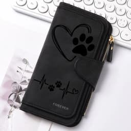 Heart-Shaped Animal Paw Butterfly Print Design Women Wallets Card Coin Wallet for Girls Purse ID Wallets Female Coin Purse Gift