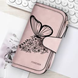Heart-Shaped Animal Paw Butterfly Print Design Women Wallets Card Coin Wallet for Girls Purse ID Wallets Female Coin Purse Gift
