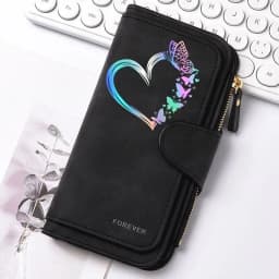Heart-Shaped Animal Paw Butterfly Print Design Women Wallets Card Coin Wallet for Girls Purse ID Wallets Female Coin Purse Gift