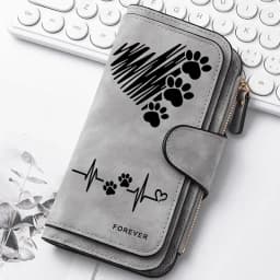 Heart-Shaped Animal Paw Butterfly Print Design Women Wallets Card Coin Wallet for Girls Purse ID Wallets Female Coin Purse Gift