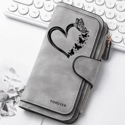 Heart-Shaped Animal Paw Butterfly Print Design Women Wallets Card Coin Wallet for Girls Purse ID Wallets Female Coin Purse Gift